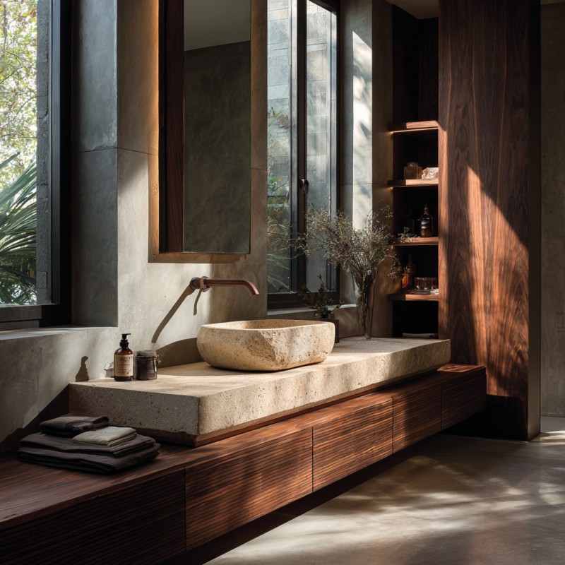 Mobile da bagno italiano minimalista su misura
