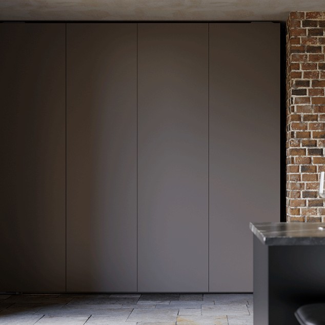 Porta nascosta integrata di lusso impiallacciata in legno
