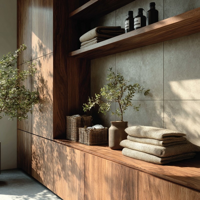 Sistema portaoggetti modulare per bagno interamente in alluminio
